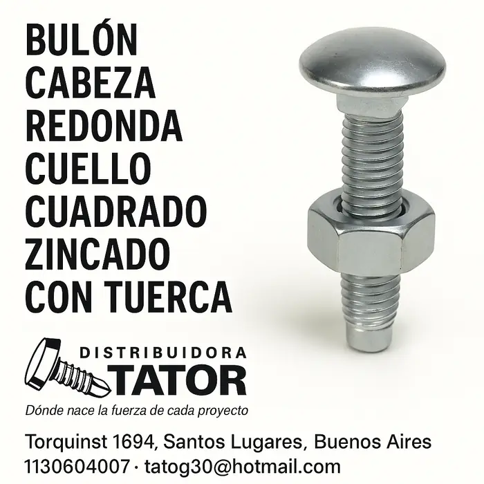 Bulón cabeza redonda con tuerca