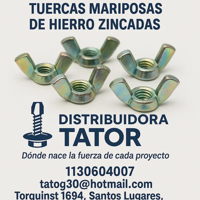 Tuercas mariposa de hierro zincadas Distribuidora Tator